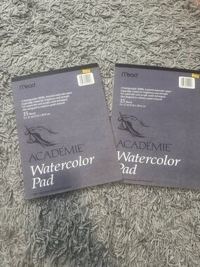Set of 2 Mean Water Color Paper Pads Artist Paper Art Supplies - Partially Used